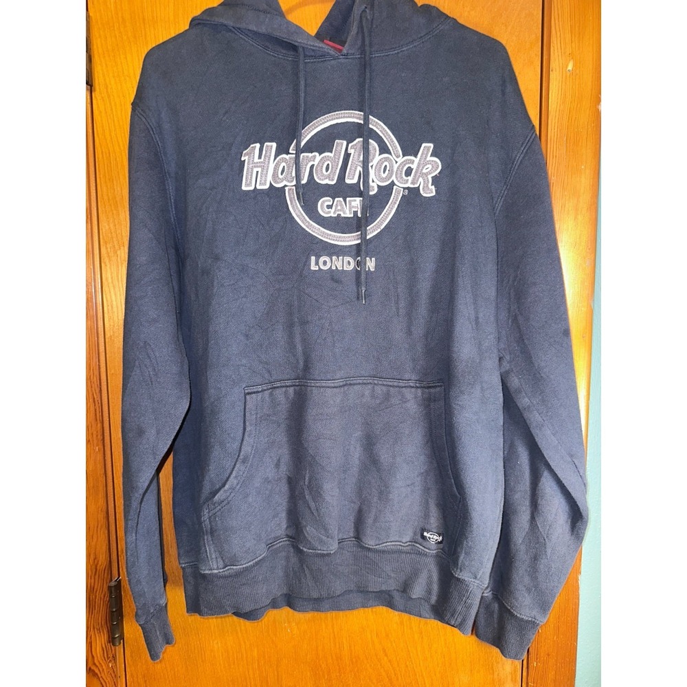 Hard Rock Cafe London Gray‎ Pullover Hoodie Sweatshirt Large